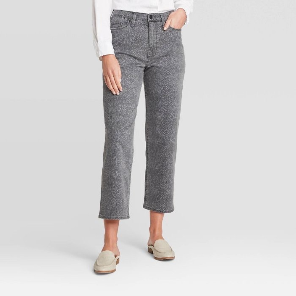 High Rise Vintage Straight Fit Jeans Snake print
